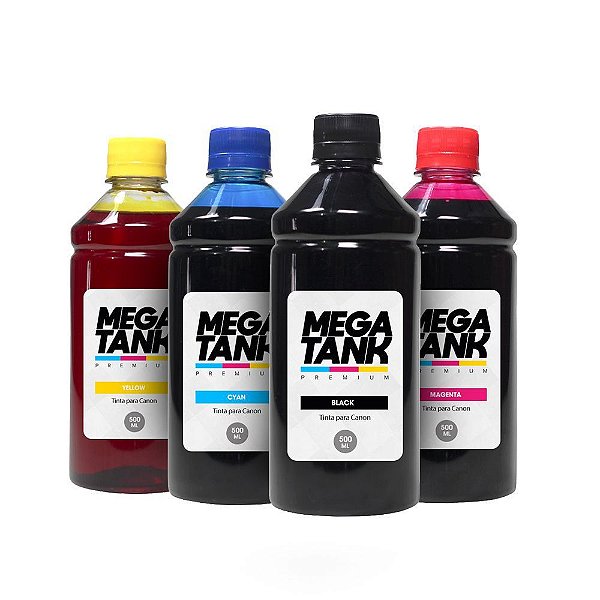 Kit 4 Tintas para Canon G5010 CMYK 500ml Mega Tank