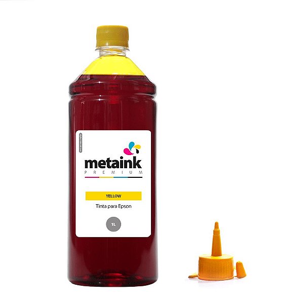 Tinta para Epson EcoTank L495 Yellow 1 Litro Corante MetaInk