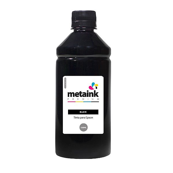 Tinta para Epson EcoTank L380 Black 500ml Corante MetaInk