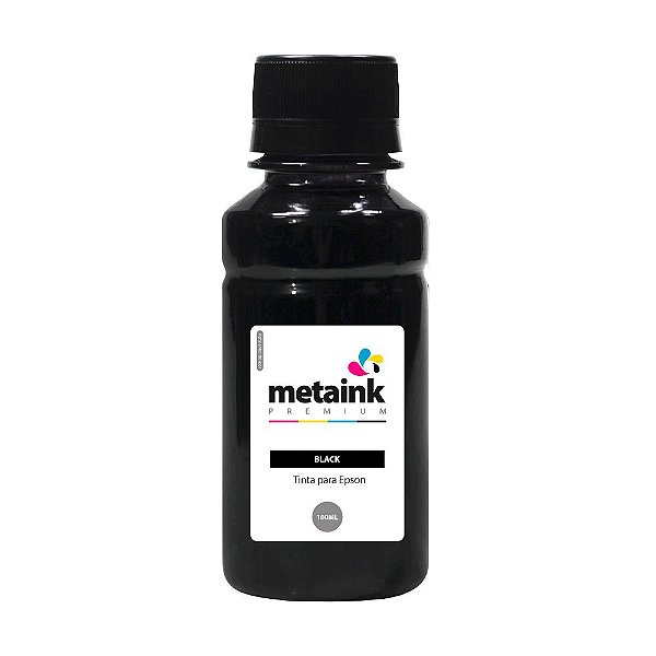 Tinta para Epson EcoTank L395 Black 100ml Corante MetaInk