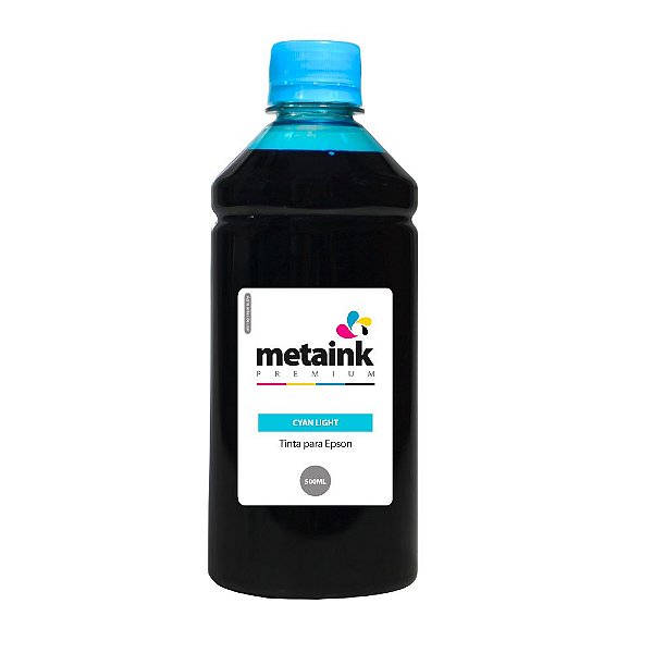 Tinta para Epson EcoTank L1800 Cyan Light 500ml Corante MetaInk