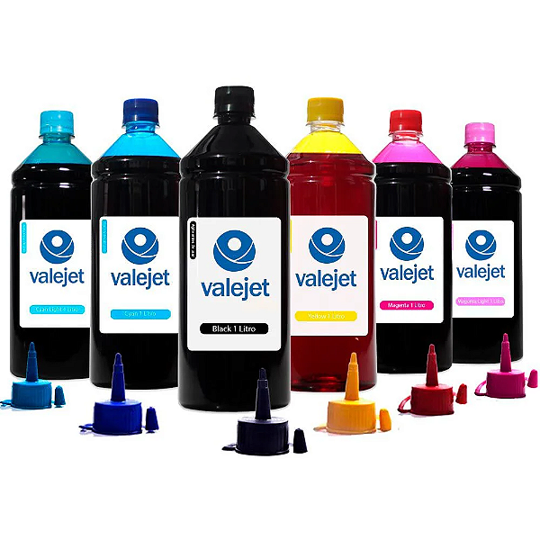 Kit 6 Tinta para Epson L8050 Valejet 1 Litro