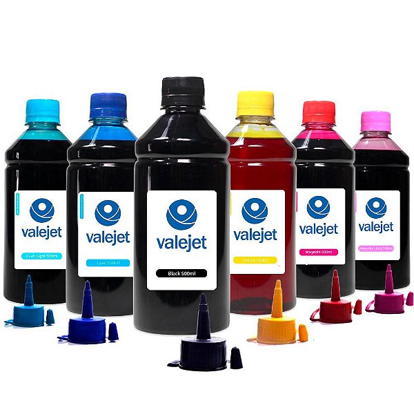 Kit 6 Tintas para Epson T574 CMYK 500ml Valejet