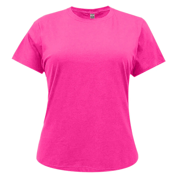Camiseta Baby Look Pink 100% Poliéster para Sublimação Manga Curta Gola V Feminina G