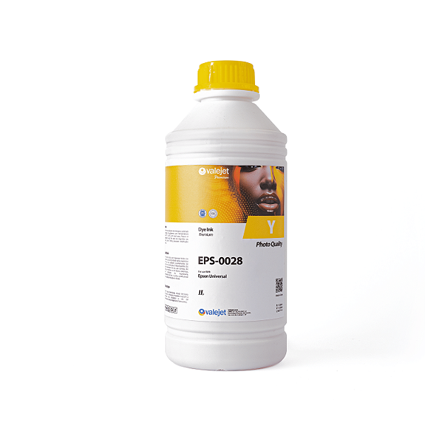 Tinta Corante Importada para Epson Valejet Premium Yellow 1 Litro