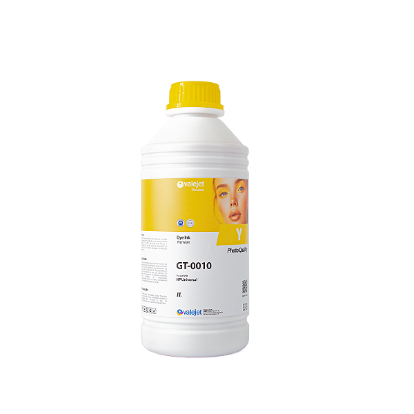 Tinta Corante Importada para HP Valejet Premium Yellow 1 Litro