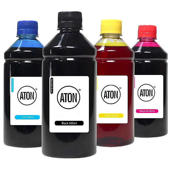 Kit 4 Tintas para Epson T504 CMYK Aton Corante 500ml