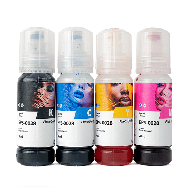 4X Refil Tinta T544 Compatível L3110 L3150 L5190 L3250 70ml