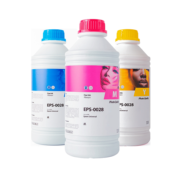 3 Garrafas de Tinta Premium Epson L110 L120 L355 C M Y 3 Litros