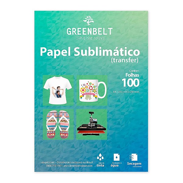 Papel para Sublimação R90 A4 110g - Pacote com 100 folhas Greenbelt