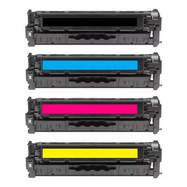 Kit 4 Toners para HP CP2025 | CC530A | CM2320 CMYK Premium Compatível 2.8k