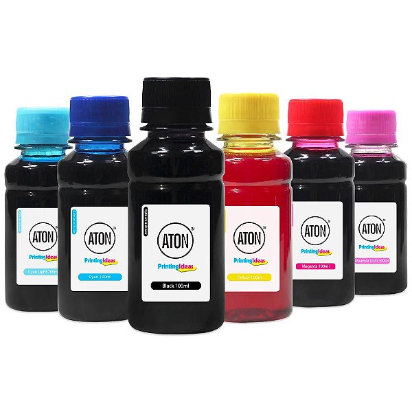 Kit 6 Tinta Epson  Universal High Definition ATON CMYK 100ml