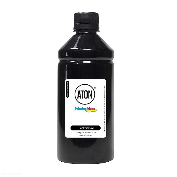 Tintas para Cartucho Brother LC75 Black 500ml Aton Corante