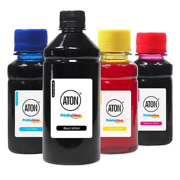 Kit 4 Tintas para Brother LC75 Black 500ml Coloridas 100ml Aton