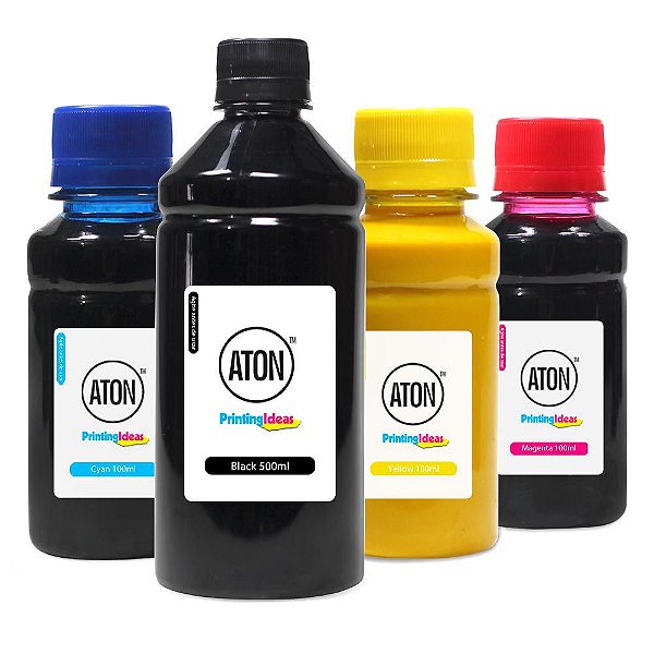 Kit 4 Tintas para HP 950 | 951 Black 500ml Color 100ml Pigmentada Aton