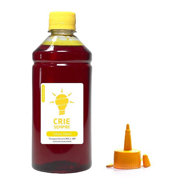 Tinta para Epson L365 Premium Crie Sempre Yellow 500ml Corante