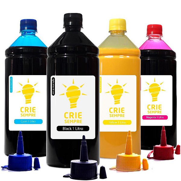 Kit 4 Tintas Sublimáticas para Epson L220 Premium CMYK 1 Litro