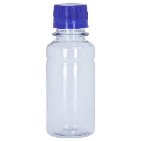 Frasco Transparente Cristal com Tampa Azul 100ml