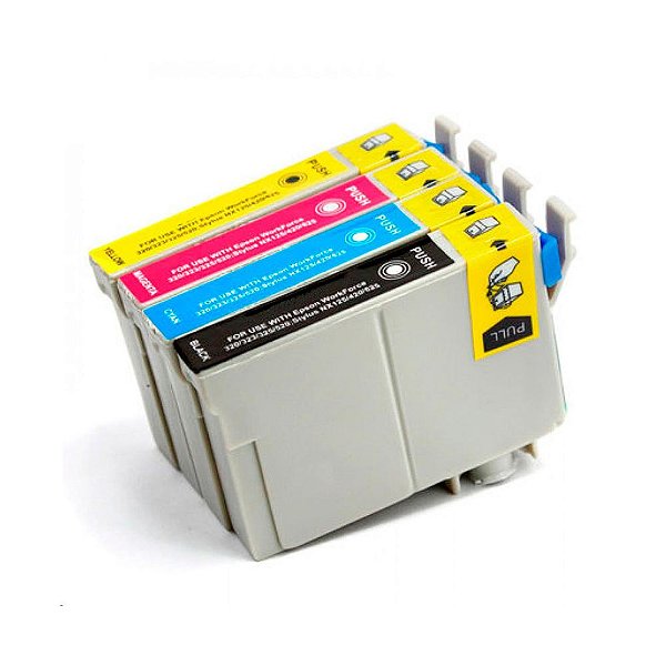 Kit 4 Cartuchos Epson Compatível TO731 | TO732 | TO733 | TO734 CMYK