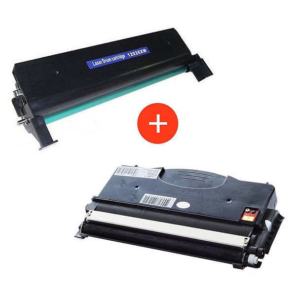 Kit Fotocondutor + Toner Compativel para Lexmark E120 | E120N | Compativel