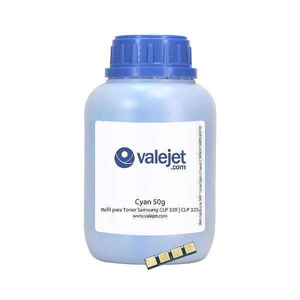 Refil de Toner e Chip para Samsung CLP 325 | CLX 3185 Cyan 50g