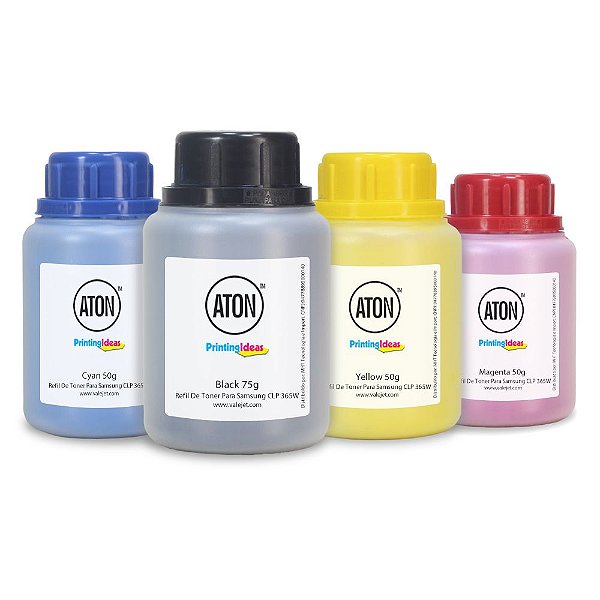 Kit 4 Refil De Toner Para Samsung CLP 365W | CLX 3305 Aton CMYK