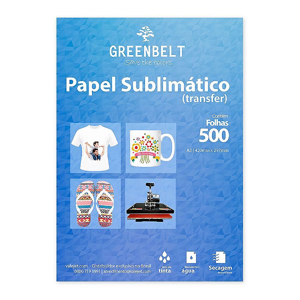 Papel para Sublimação R90 A3 110g - Pacote com 500 folhas Greenbelt