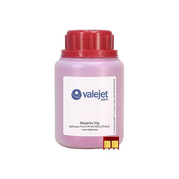 Refil de Toner + Chip Para HP M476DN | CF383A Magenta 50g