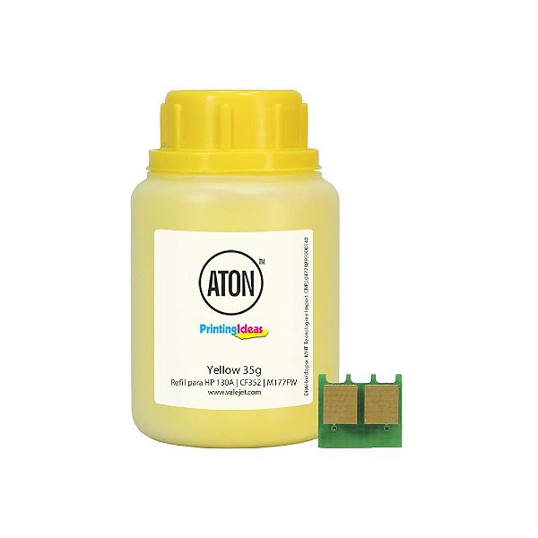 Refil de Toner + Chip para HP 130A | CF352 | M177FW Yellow ATON 35g