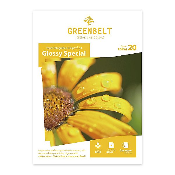 Papel Glossy A4 230g Greenbelt 20 folhas