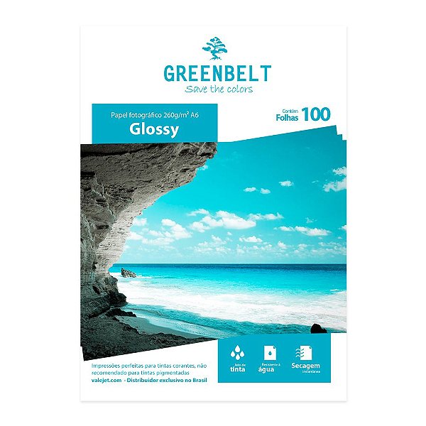 Papel Fotográfico A6 10x15 Glossy 260g 100 folhas