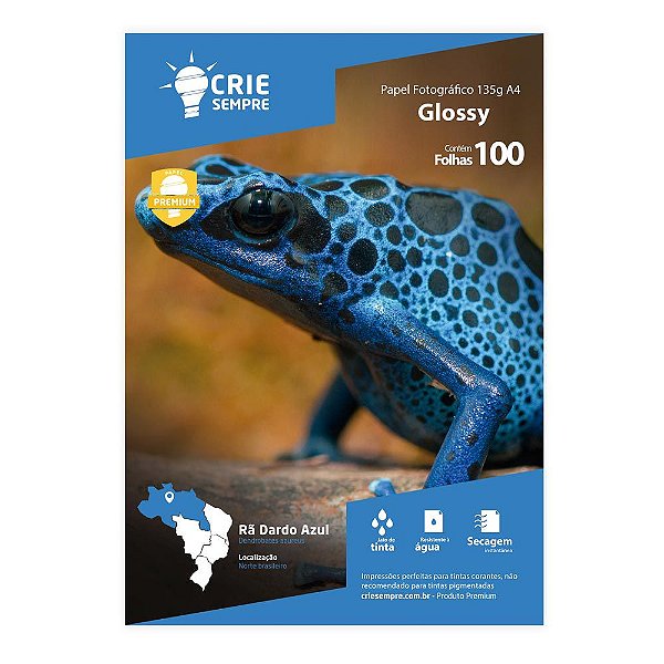 Papel Fotográfico Glossy A4 135g Crie Sempre 100 folhas