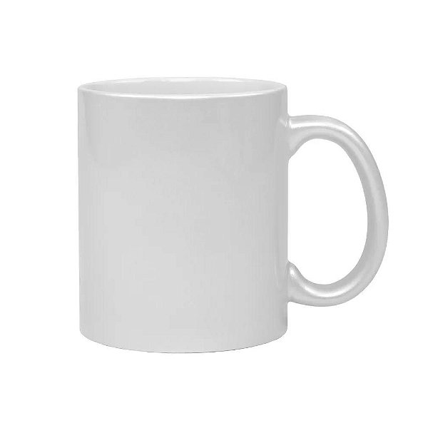 Caneca para Sublimação de Cerâmica Branca Perolada