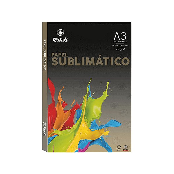 Papel para Sublimação Mundi Globinho A3 100g Pacote com 100 folhas