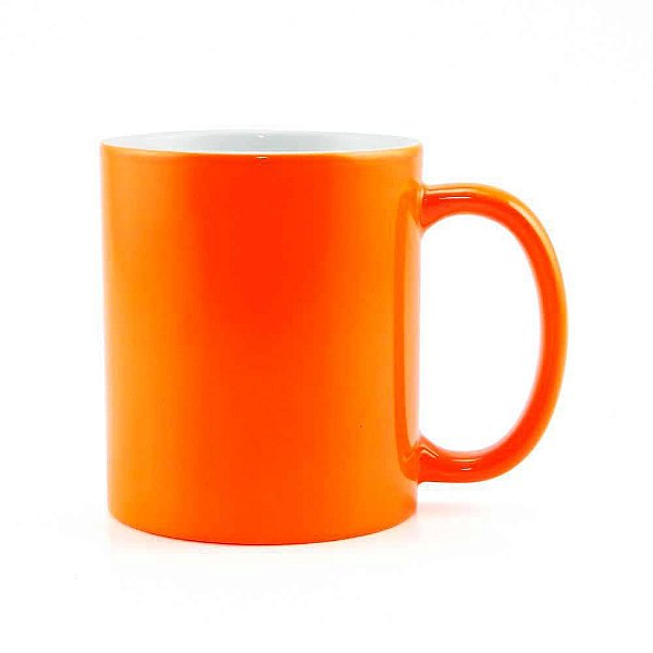 Caneca Fluorescente para Sublimação de Cerâmica Resinada Laranja