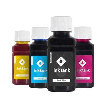 Kit 4 Tintas para Epson T504 Black Pigmentada e Coloridas Corante Bulk Ink 100 ml - Ink Tank