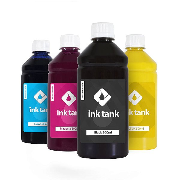 Kit 4 Tintas para Epson L375 Pigmentada Bulk Ink 500 ml Ink Tank