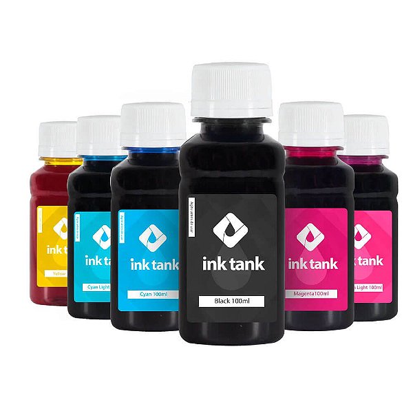 KIT 6 TintaS Corantes para Epson L805 Bulk Ink CMYK + Light 100 ml - Ink Tank