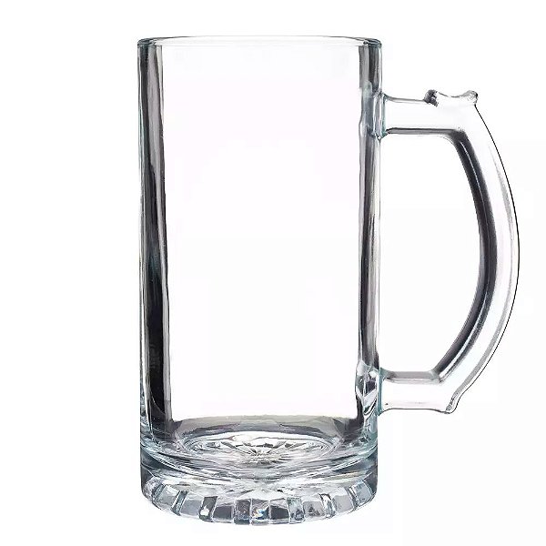 Caneca de Chopp com Base Trabalhada em Vidro Cristal para Sublimação 475ml