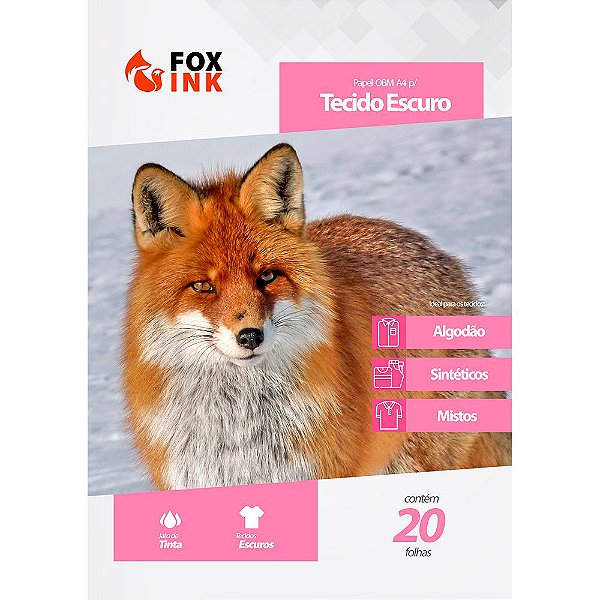 Papel OBM para Tecido Escuro A4 Fox ink 20 Folhas