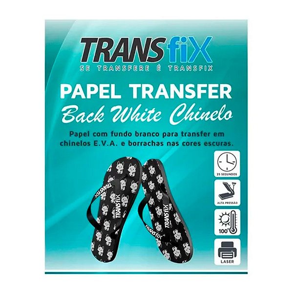 Papel Transfer Laser A4 90g Fundo Branco para Chinelo 50 Unidades