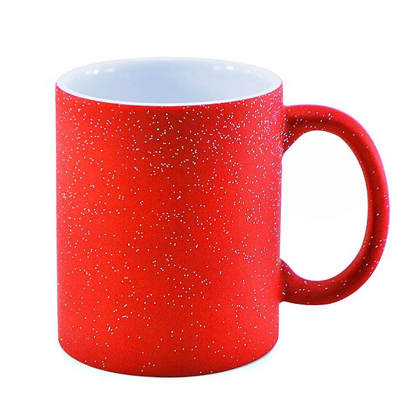 Caneca Mágica Fosca Vermelha com Glitter