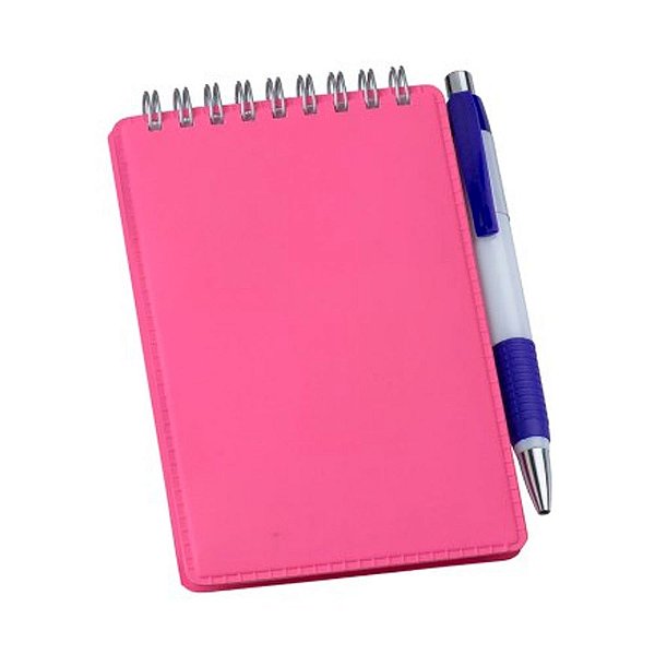 Caderneta de Anotações em Couro Sintético Rosa