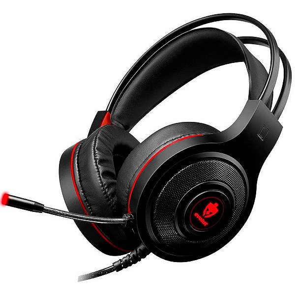 Fone de Ouvido Headset Gamer EG301R Têmis Vermelho Com Fio Evolut