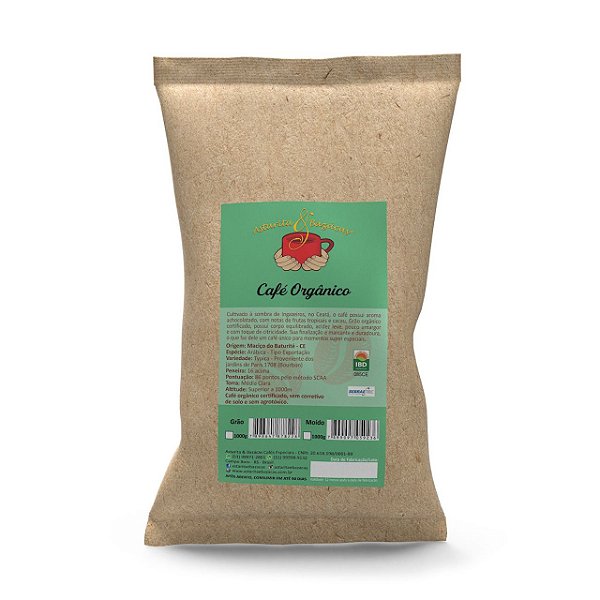 CAFÉ ORGÂNICO MACIÇO DO BATURITÉ GRÃO 250 G