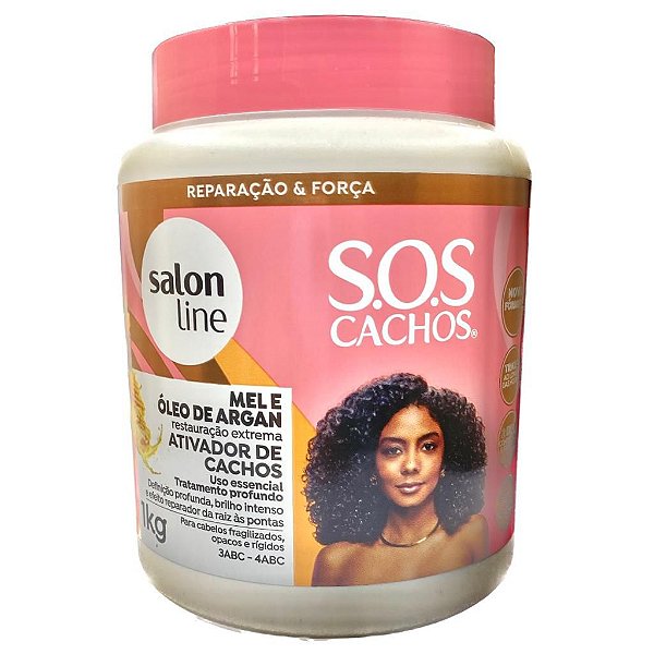 Ativador de Cachos Mel e Óleo de Argan1kg - SOS Cachos