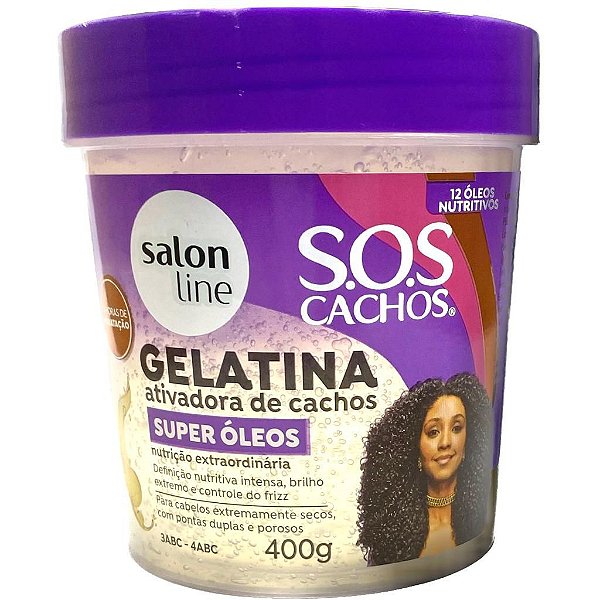 Gelatina Ativadora de Cachos Super Óleos 400g SOS Cachos