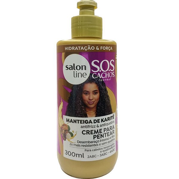 Creme Para Pentear Manteiga de Karité 300ml SOS Cachos