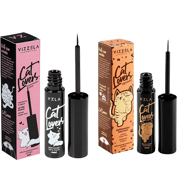 Cat Lovers Delineador Pincel Super Fino 3,5ml - Vizzela