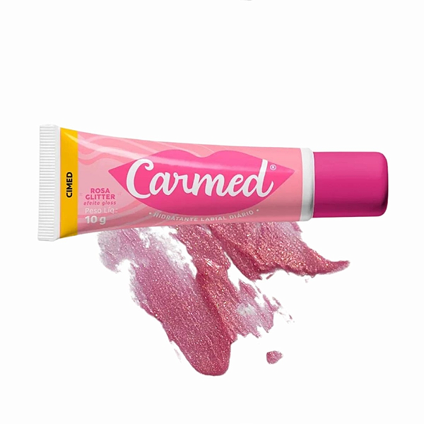 Hidratante Labial BFF Rosa Glitter Efeito Gloss 10g - Carmed